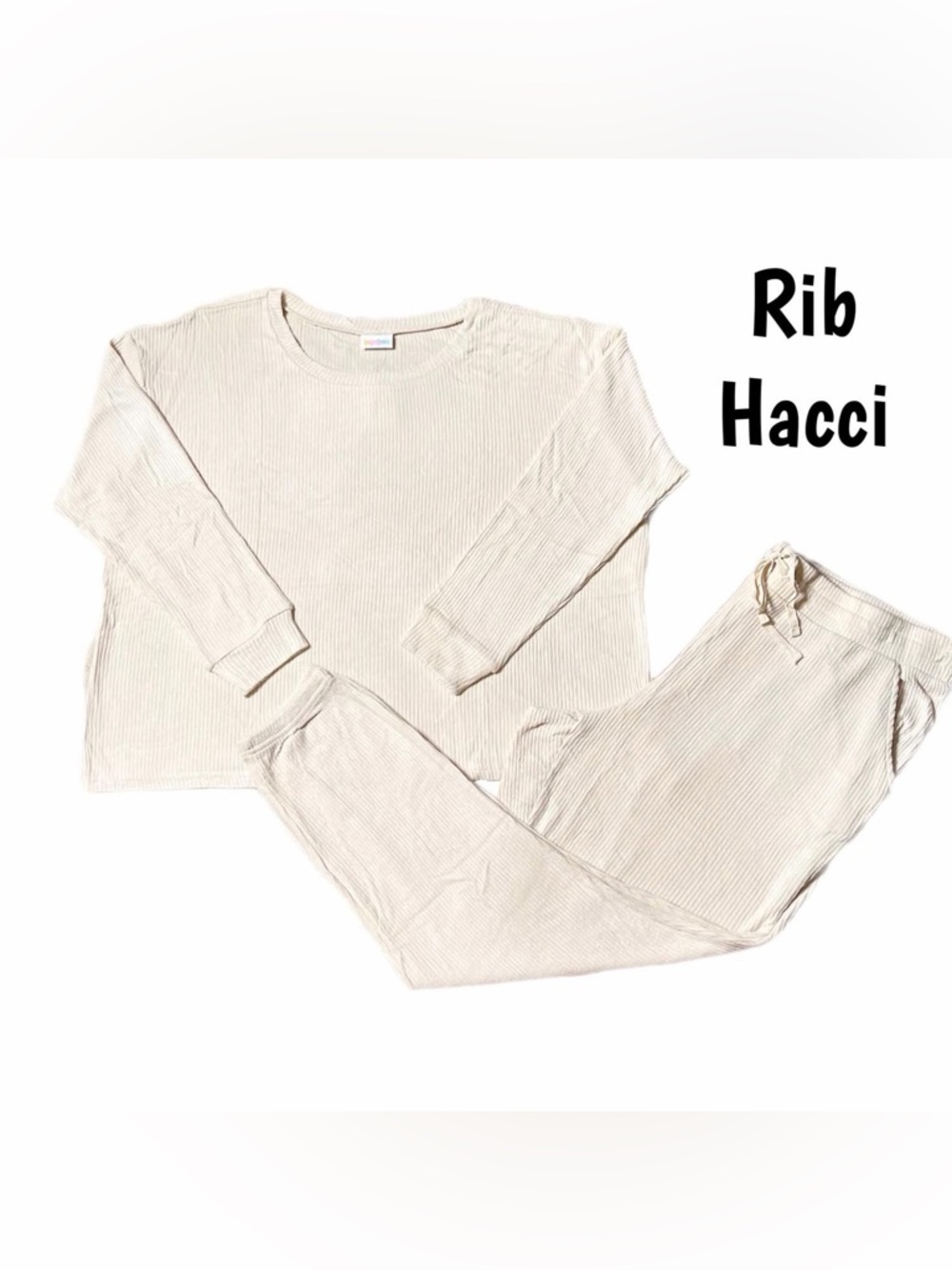 LuLaRoe Rib Hacci Pajama Set in Cream